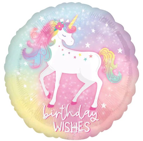 Pkg Unicorn BD Wishes 18"